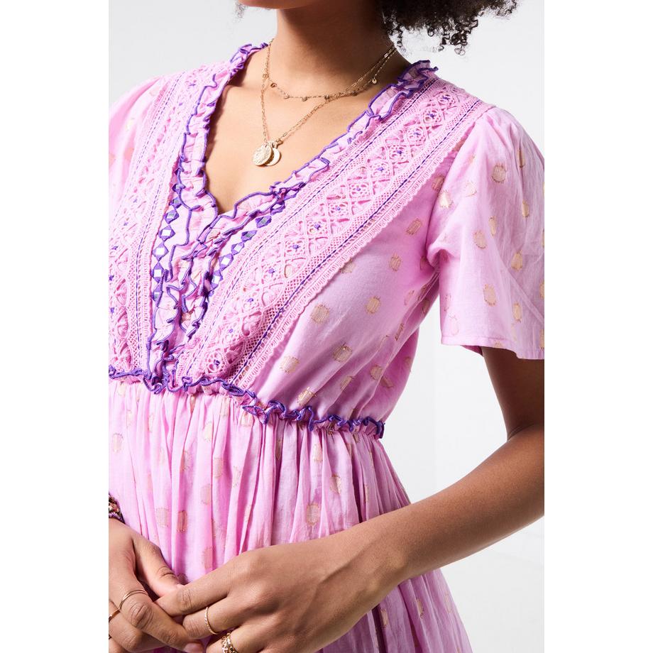 Joe Browns Abito Maxi Strutturato con Dettagli Specchio e Frange  