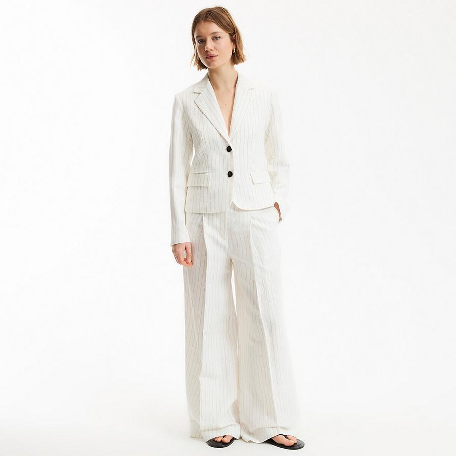 La Redoute Collections Taillierter Kurzblazer mit Streifen aus Leinen und Baumwolle  