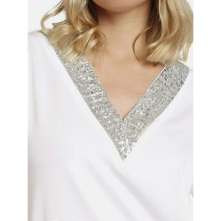 Admas  Robe de plage manches courtes Sequins 