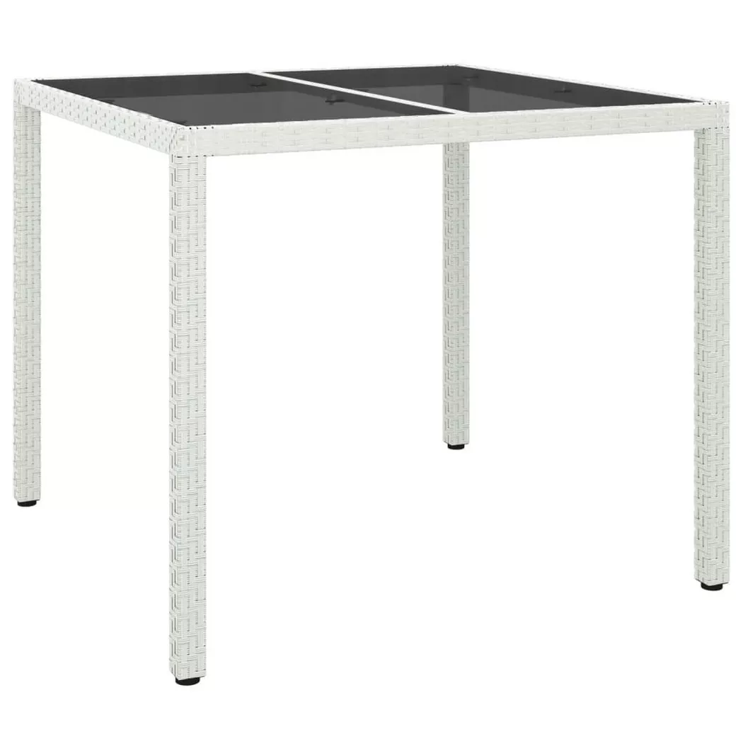 VidaXL - Gartentisch poly-rattan, One Size, Weiss