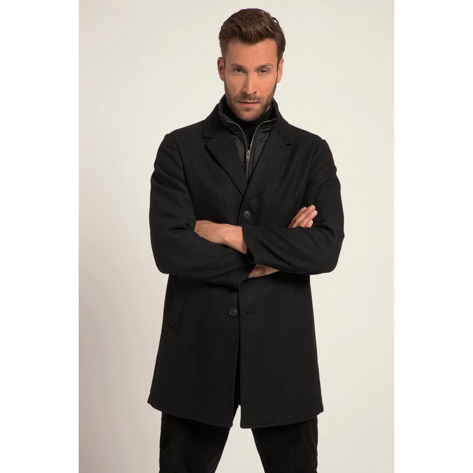 JP1880 Cappotto in misto lana con inserto trapuntato e collo a revers  