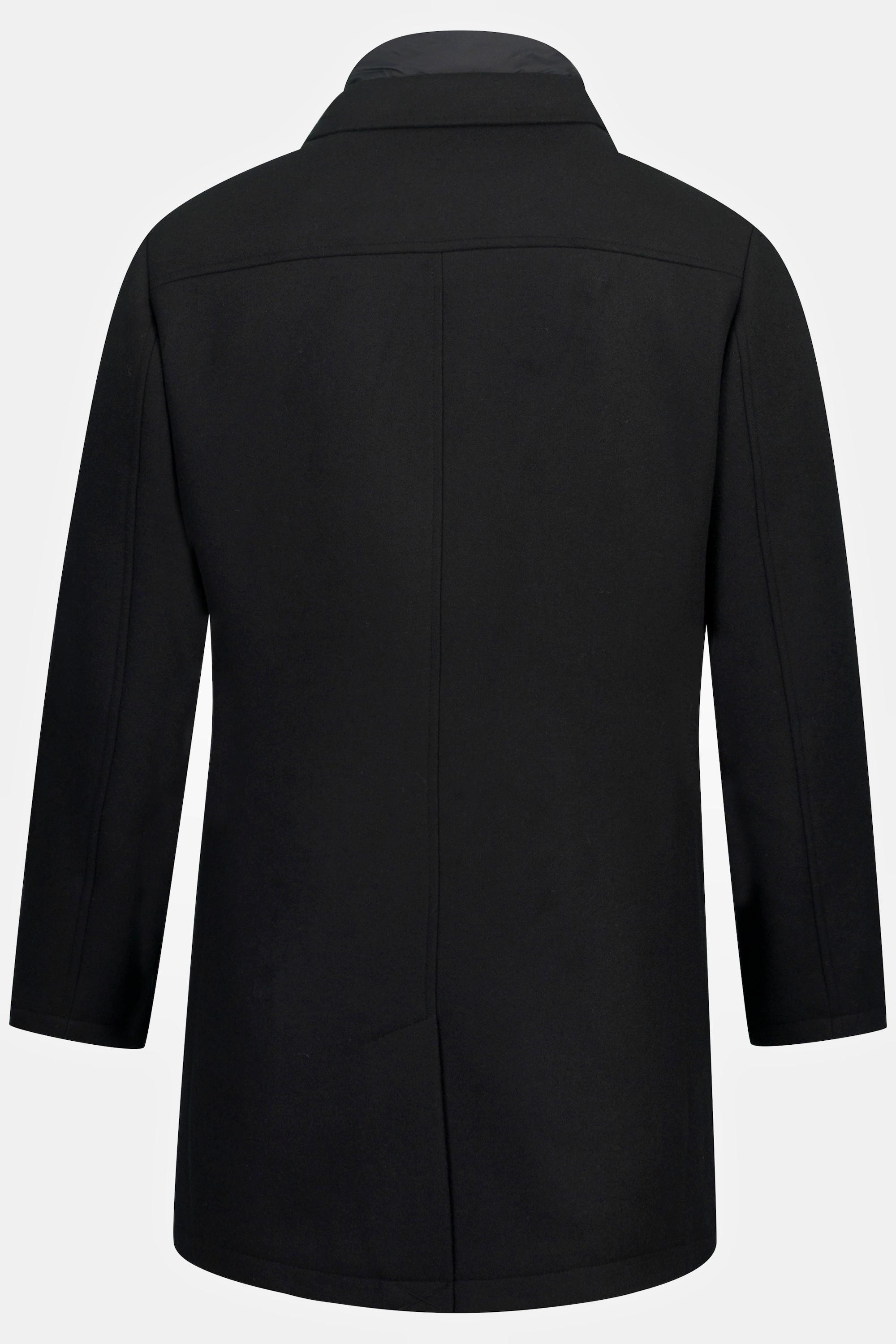 JP1880 Manteau en laine mélangée avec insert matelassé et col à revers  