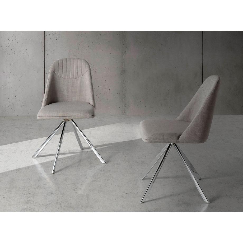 ANGEL CERDA Sedia girevole in tessuto grigio  