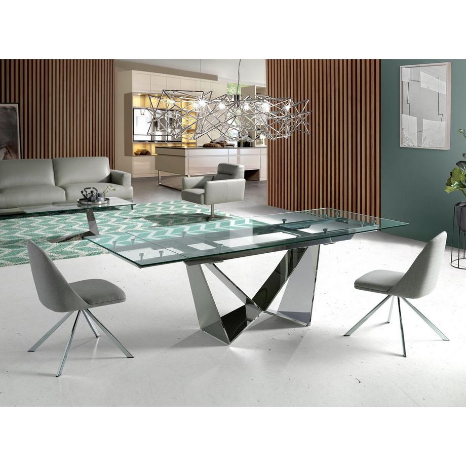 ANGEL CERDA Sedia girevole in tessuto grigio  