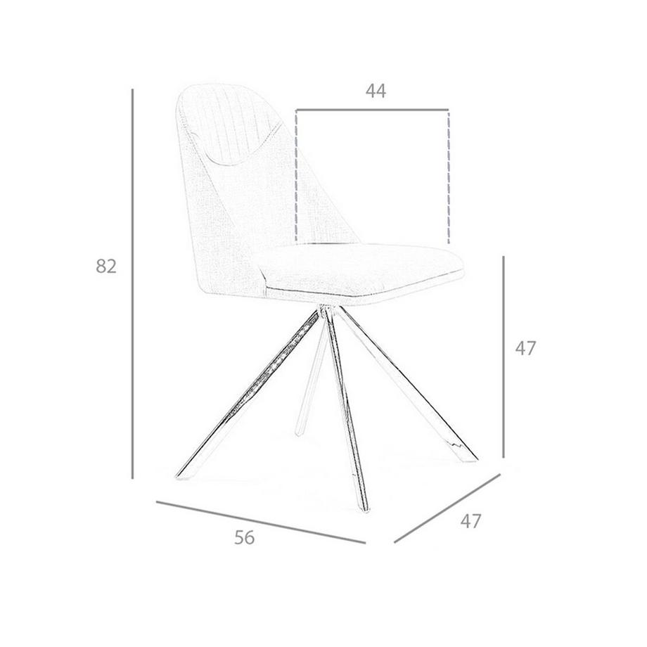 ANGEL CERDA Sedia girevole in tessuto grigio  