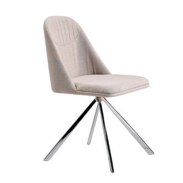 Chaise pivotante en tissu et acier