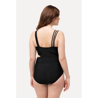 Ulla Popken  Maillot de bain color block, avec bonnets souples. Matière recyclée 