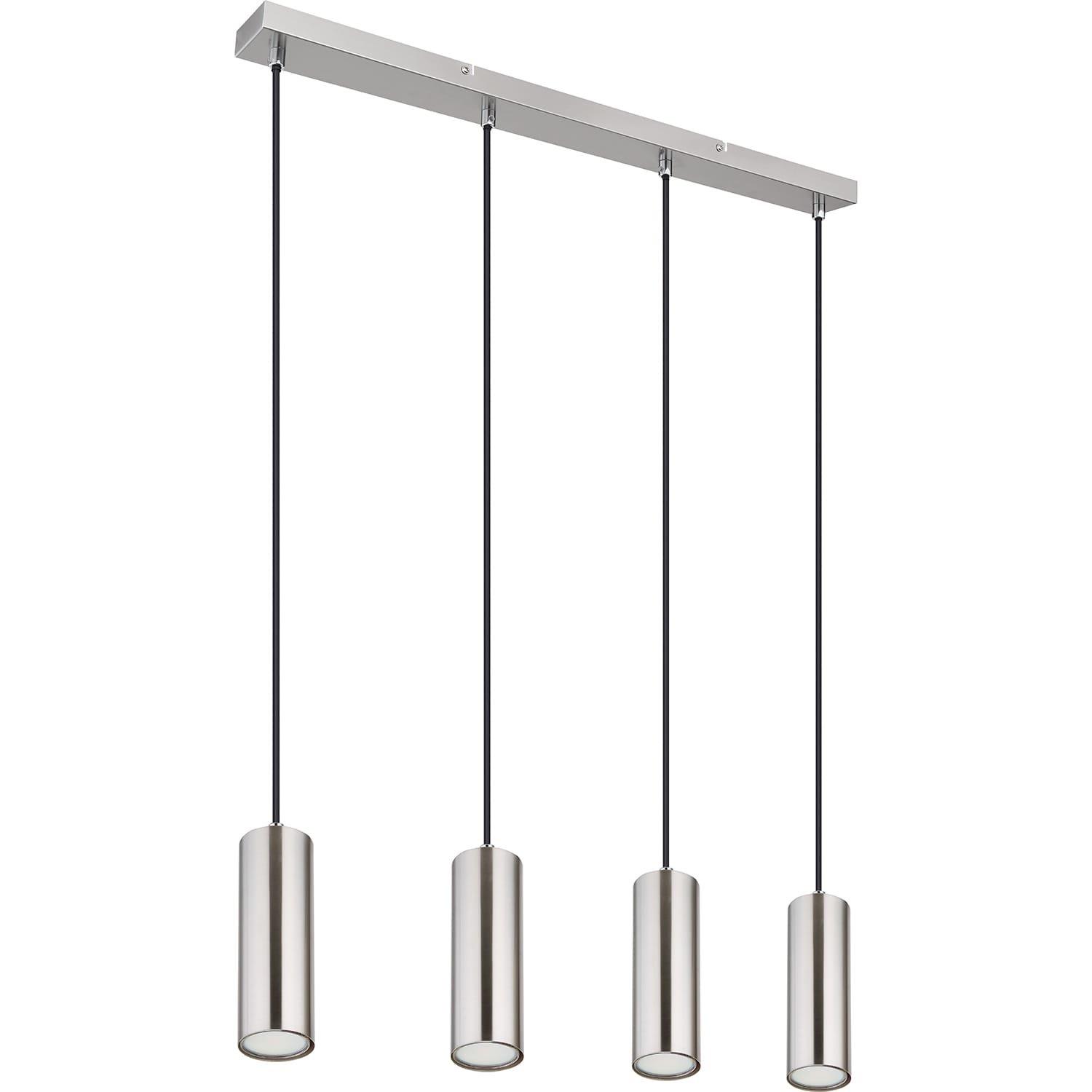 mutoni Lampe à suspension Robby métal nickel mat 4xGU10  