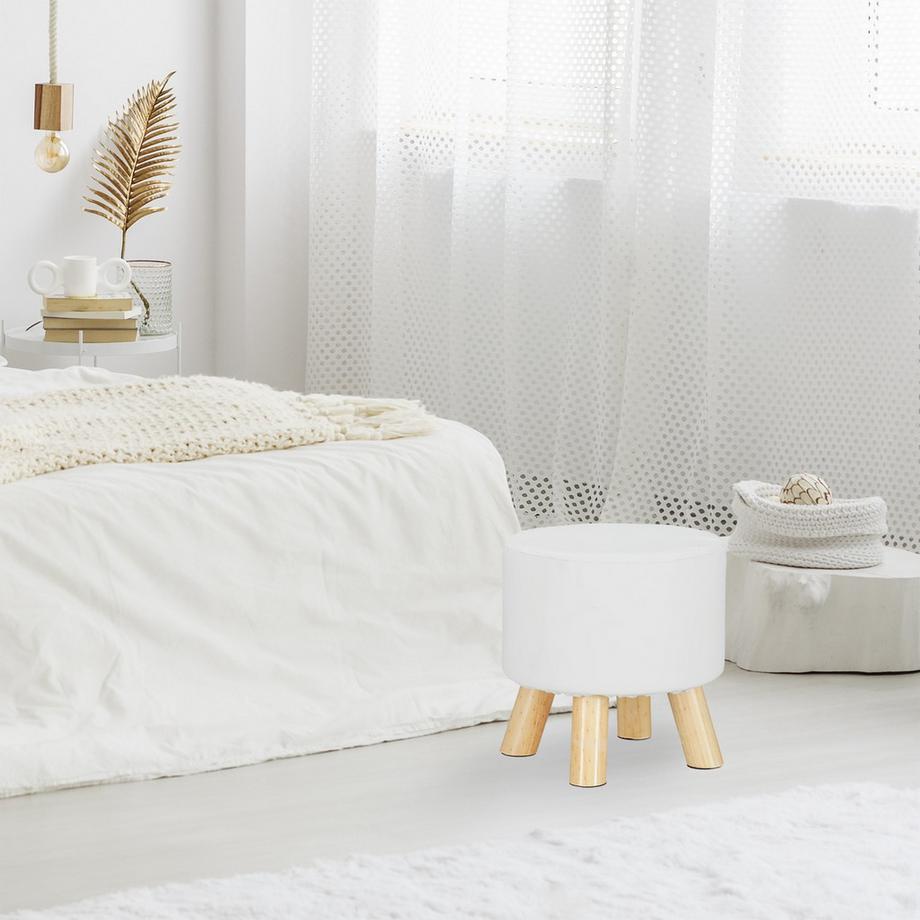 Northix Tabouret en cuir artificiel  