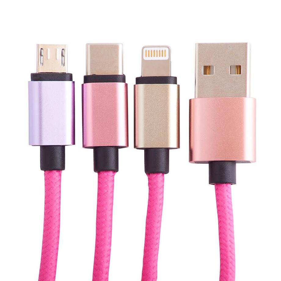 SQUISHMALLOWS Cavo caricabatterie 1,2 m Lola 3in1 USB-C/Micro/Lightning