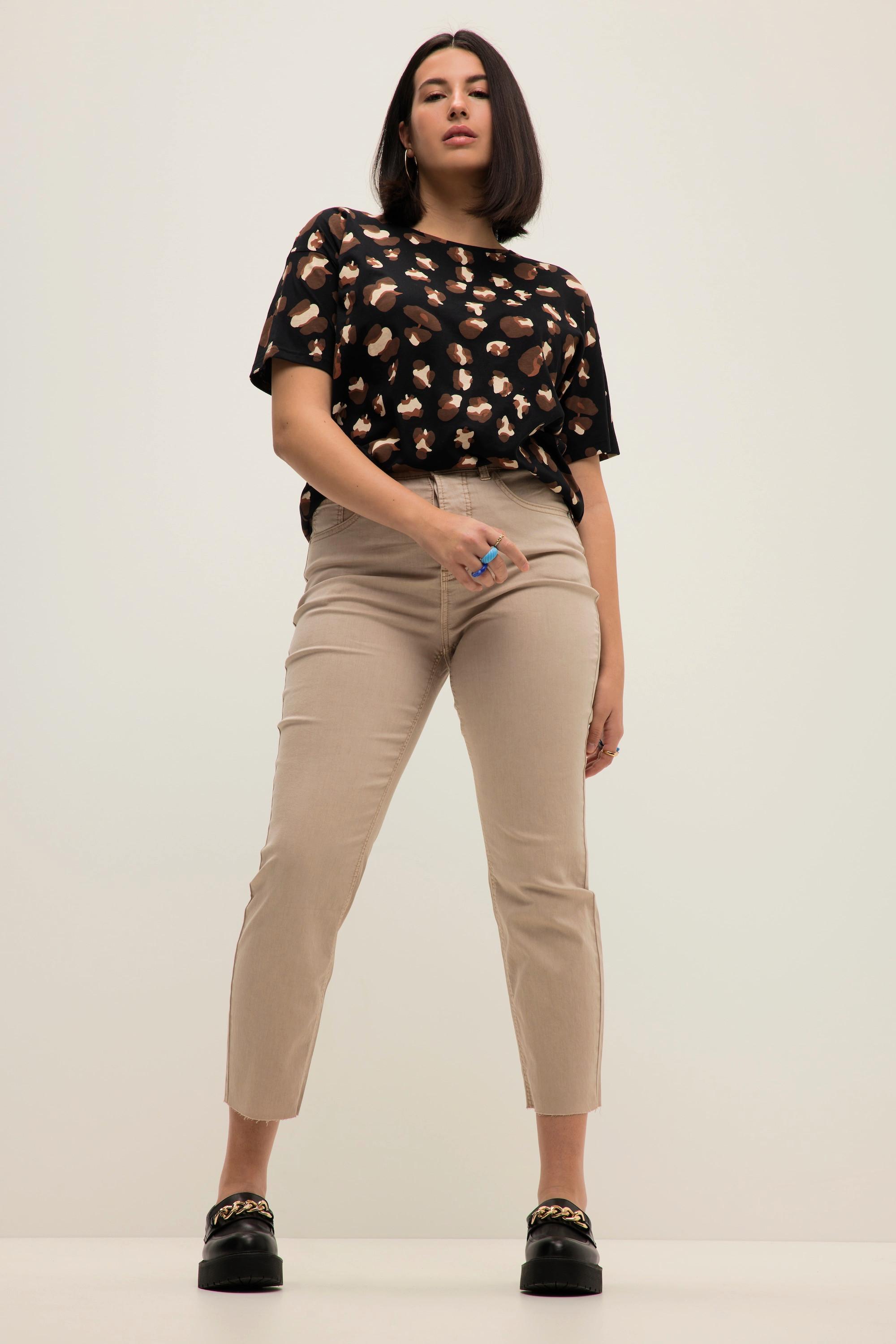 Studio Untold  7/8-Mom-Jeans, Wide Legs, cutted Saum, 5-Pocket 