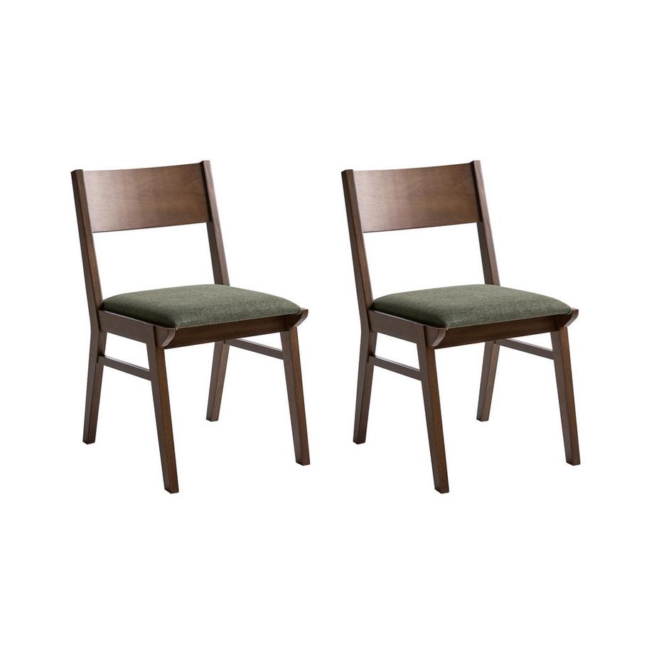 Lot de 2 chaises de salle à manger en Bois d'hévéa Traditionnel ENOLA