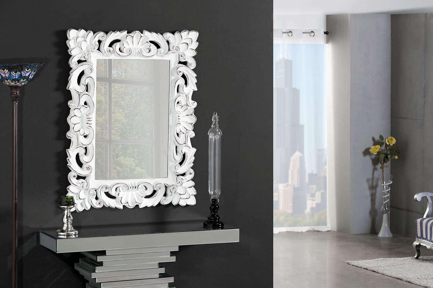 Image of Wandspiegel vintage weiss 82x107 Wandspiegel vintage weiss 82x107