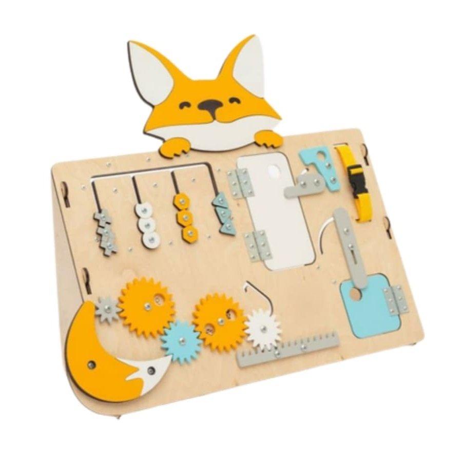 Image of Motorikspielzeug, AktivitätsBoard, Weihnachtsgeschenk, Motorikbrett - Fox Multicolor