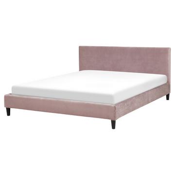 Bett mit Lattenrost aus Samtstoff Modern FITOU