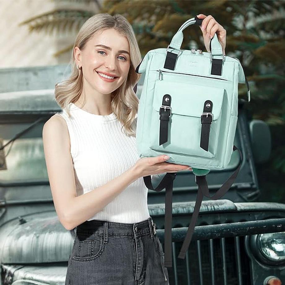 Only-bags.store Stilvoller kleiner Laptop-Rucksack mit verstellbaren Trägern und geräumigen Fächern  