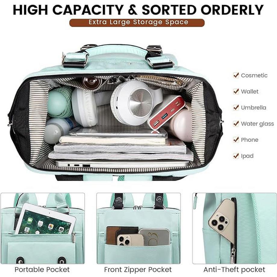 Only-bags.store Stilvoller kleiner Laptop-Rucksack mit verstellbaren Trägern und geräumigen Fächern  