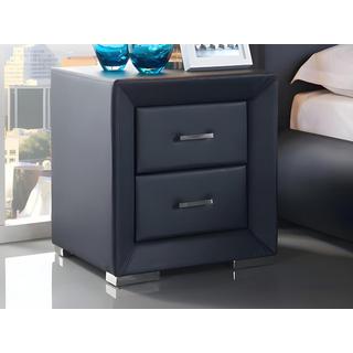 Vente-unique Lot de 2 tables de chevet - 2 tiroirs - Simili noir - CAPITOLE  