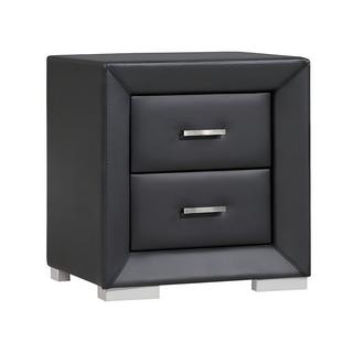 Vente-unique Lot de 2 tables de chevet - 2 tiroirs - Simili noir - CAPITOLE  