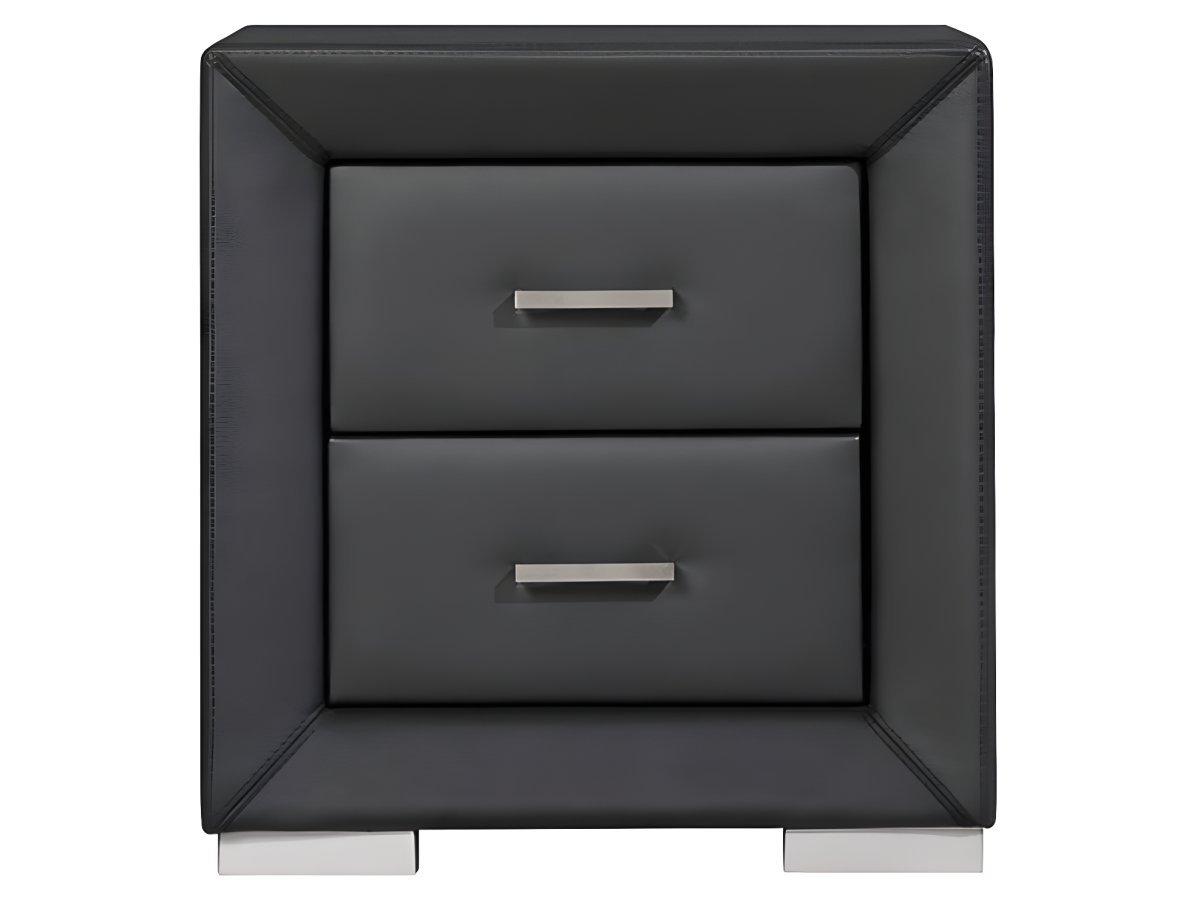 Vente-unique Lot de 2 tables de chevet - 2 tiroirs - Simili noir - CAPITOLE  