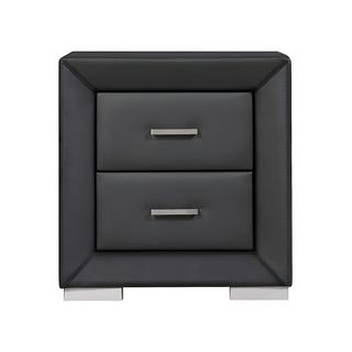 Vente-unique Lot de 2 tables de chevet - 2 tiroirs - Simili noir - CAPITOLE  