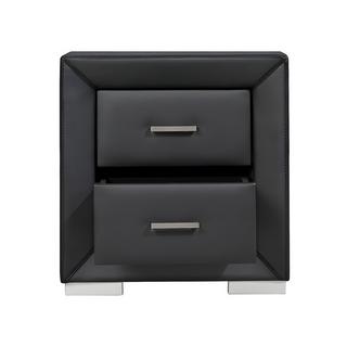 Vente-unique Lot de 2 tables de chevet - 2 tiroirs - Simili noir - CAPITOLE  