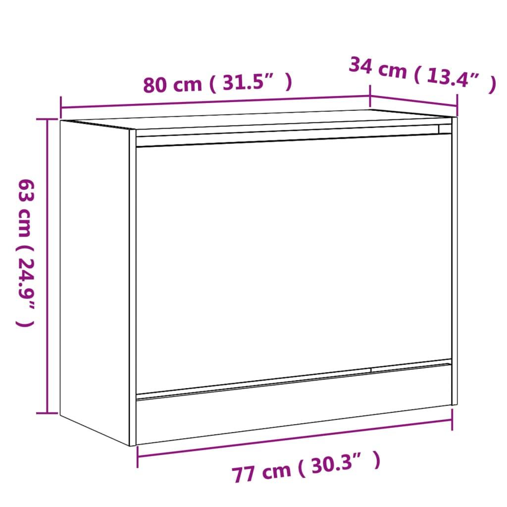 VidaXL Armoire à chaussures bois d'ingénierie  