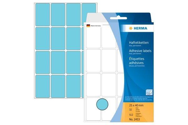 HERMA HERMA Etiketten 25×40mm 2453 blau 512 Stück  