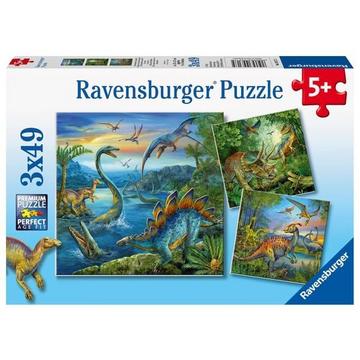 Ravensburger puzzle La fascination des dinosaures 3x49p