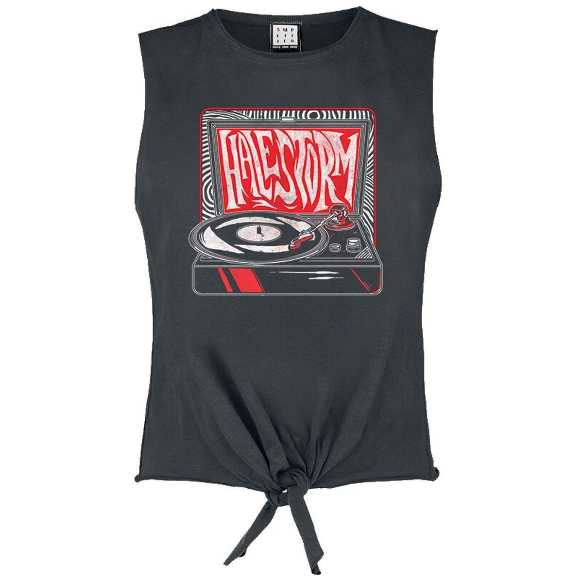 Image of Swirly Record Ärmelloses Oberteil Damen Charcoal Black L
