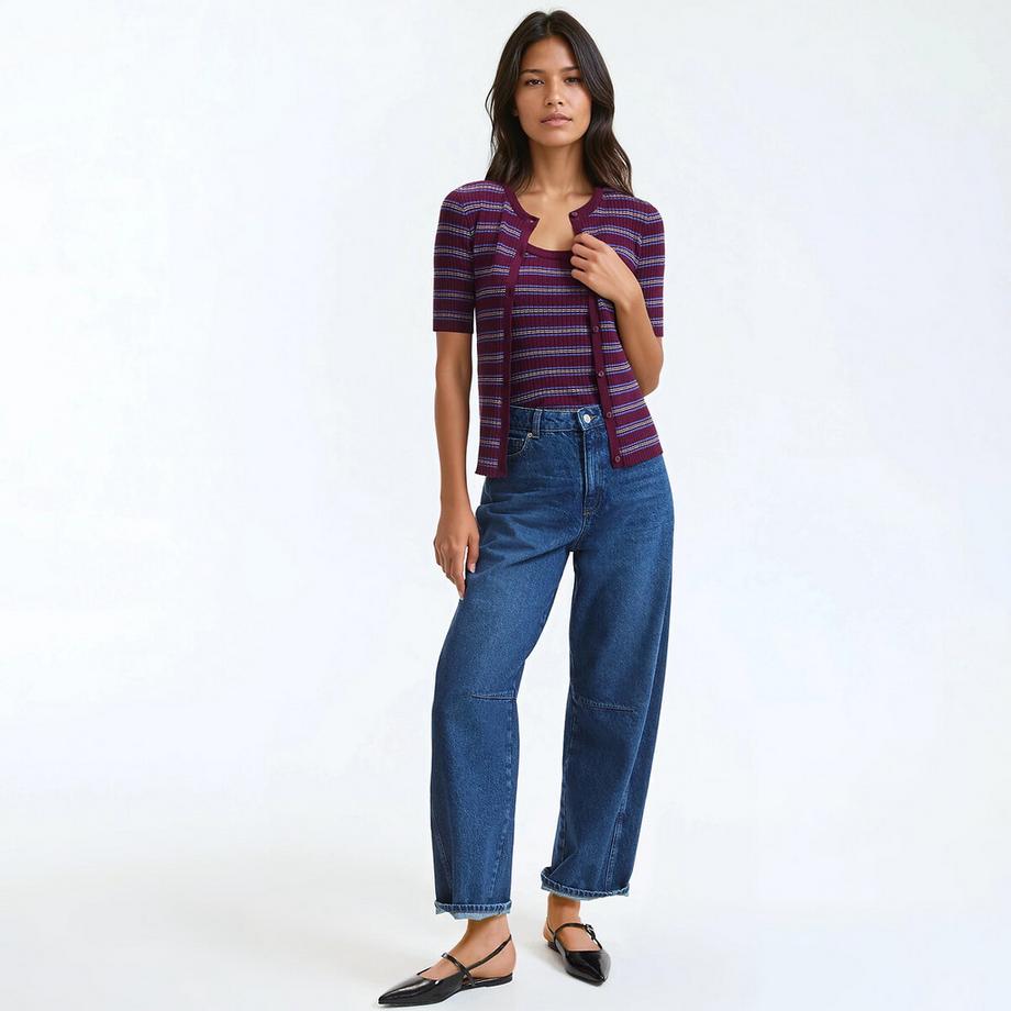 La Redoute Collections Cardigan a righe maniche 3/4  