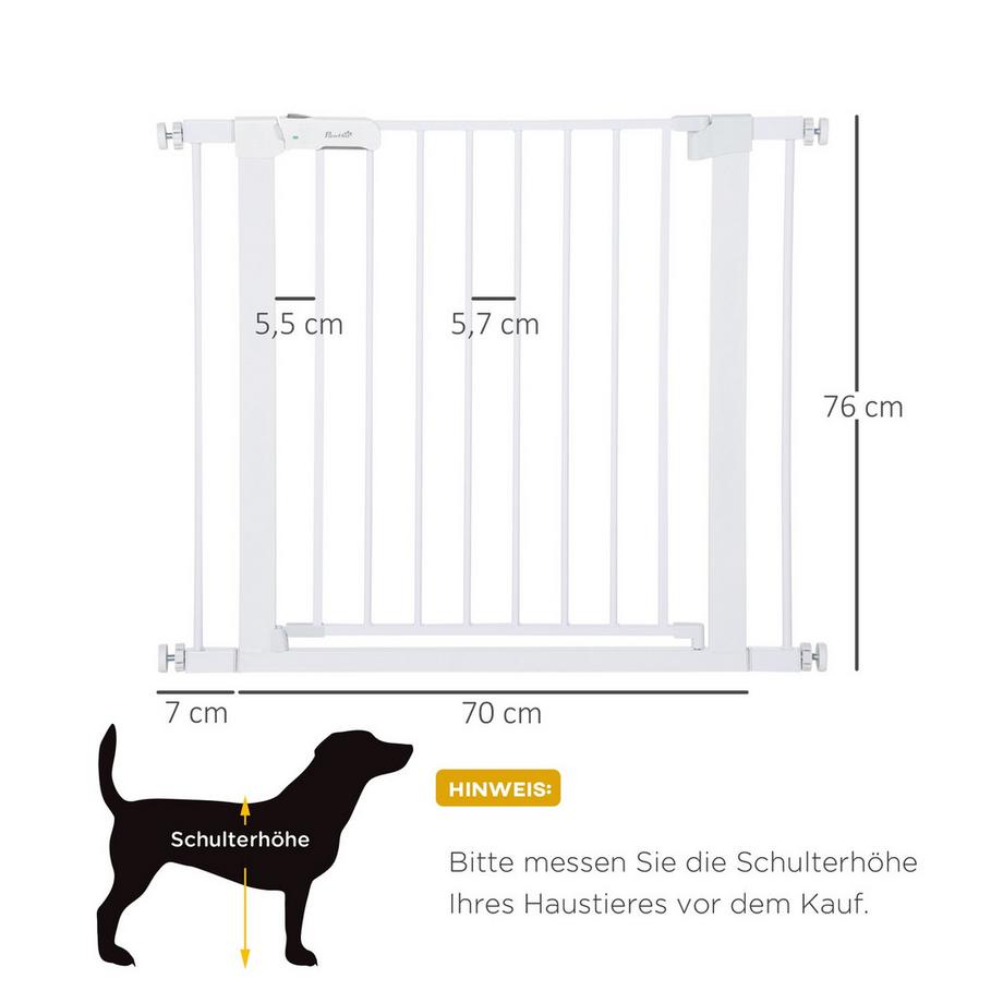 Northio  Barrière de sécurité pour porte, escalier, pour chien, réglable, 75 à 96 cm, fermeture automatique 