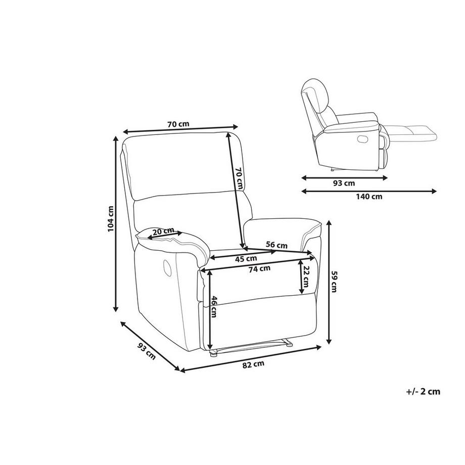 Beliani Fauteuil en Polyester Traditionnel EVERTON  