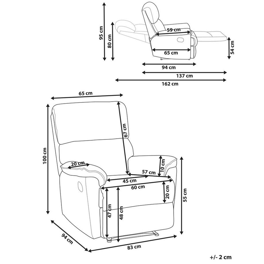 Beliani Fauteuil en Polyester Traditionnel EVERTON  