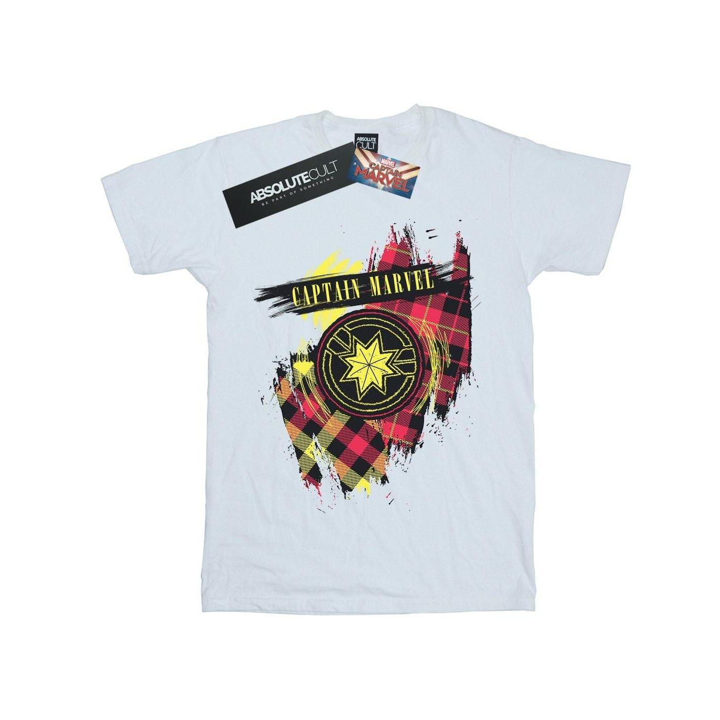 Image of Captain Tartan Patch Tshirt Unisex Weiss 128