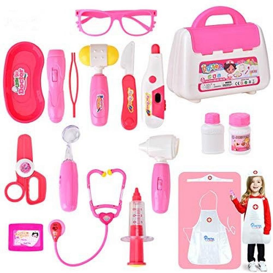 Activity-board  Mallette de médecin Jouet de médecin Dentiste Kit médical 18 pièces Jouet éducatif pour enfants Jeu de rôle 