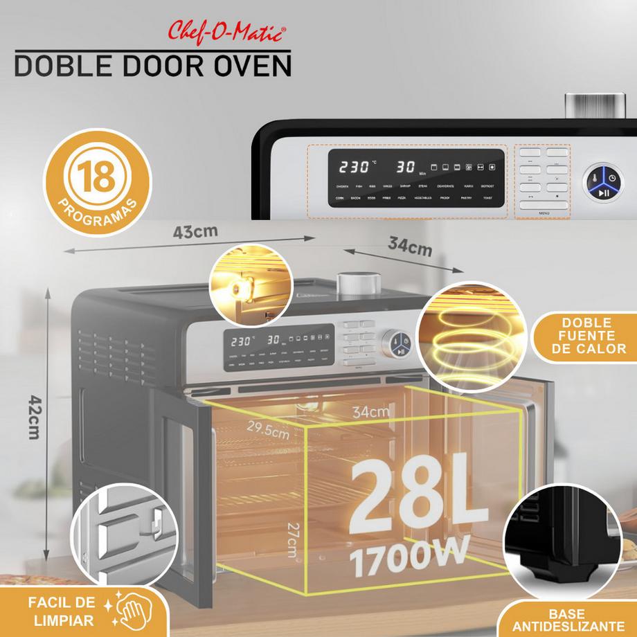 BEST DIRECT Chef-O-Matic Double Door Oven - Friteuse à air et mini-four  
