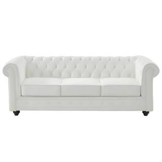 Vente-unique Ledersofa 3Sitzer CHESTERFIELD Büffelleder  