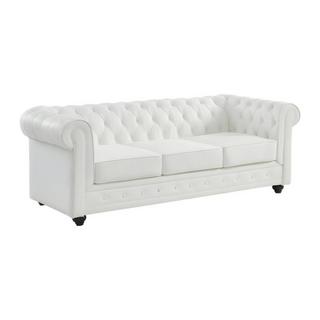 Vente-unique Ledersofa 3Sitzer CHESTERFIELD Büffelleder  