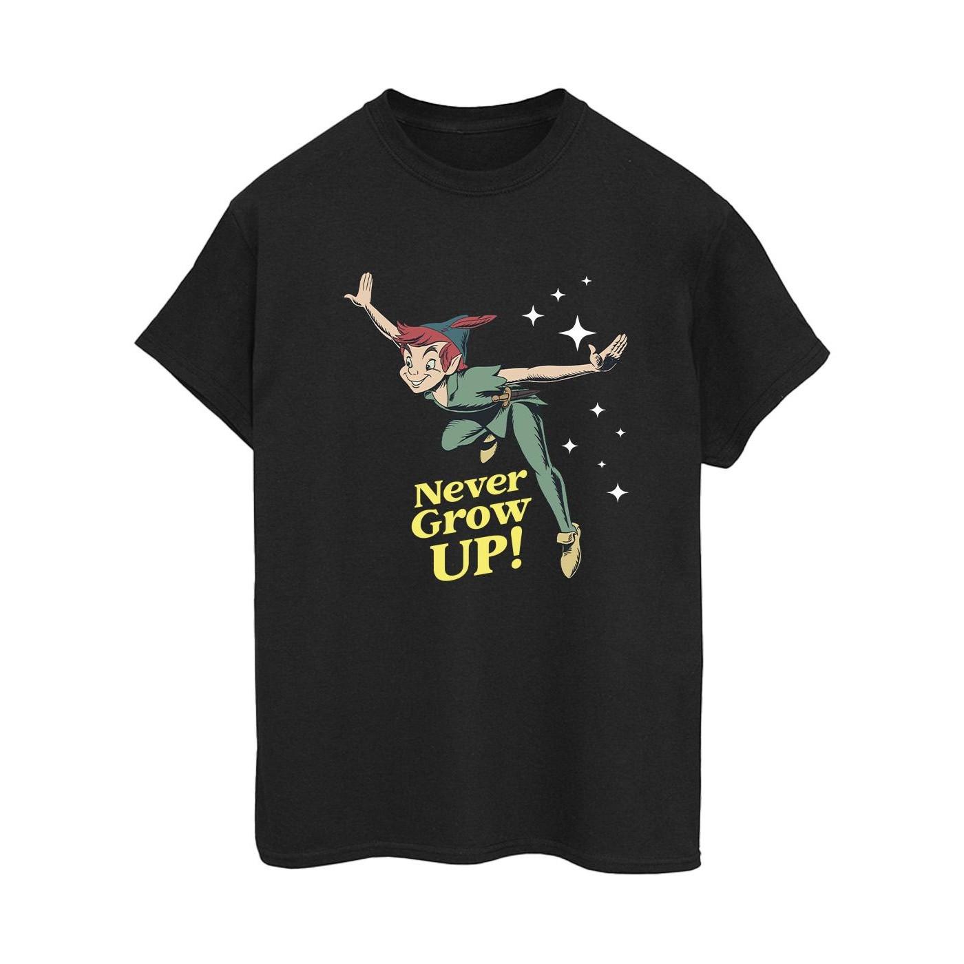 Image of Peter Pan Never Grow Up Tshirt Damen Schwarz XL