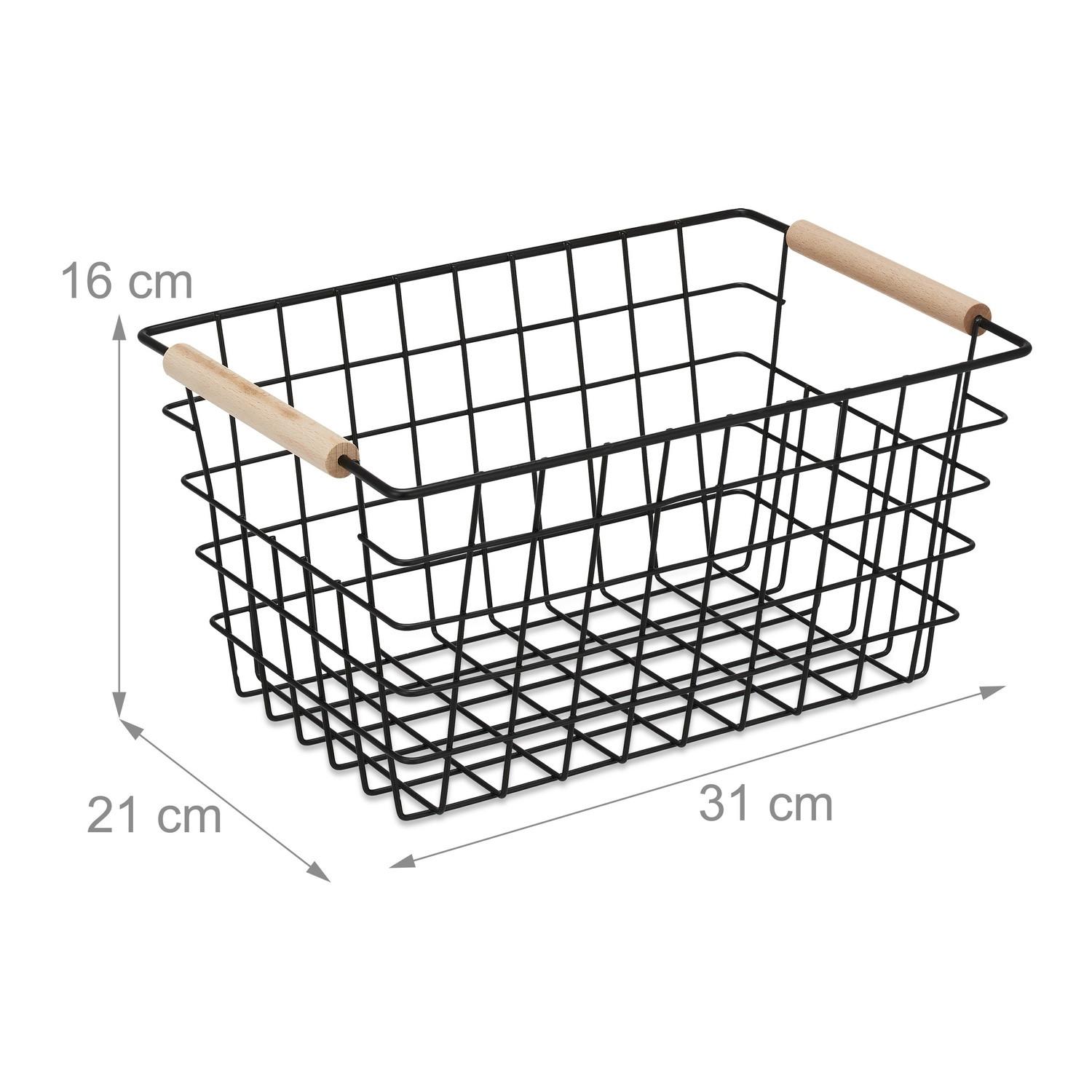 B2X Drahtkorb mit Holzgriff  