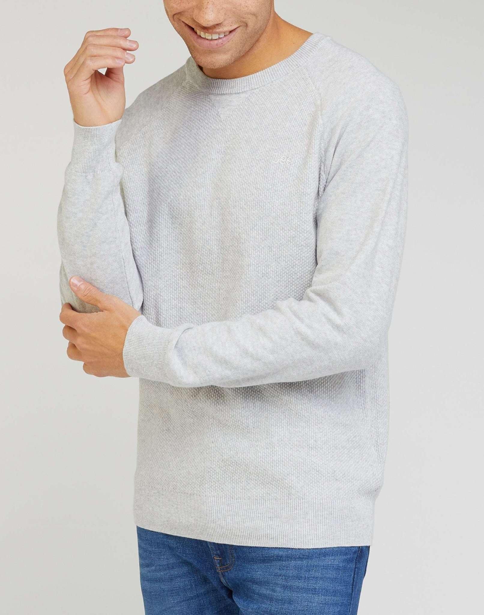 Image of Pullover Raglan Crew Knit Herren Taubengrau S