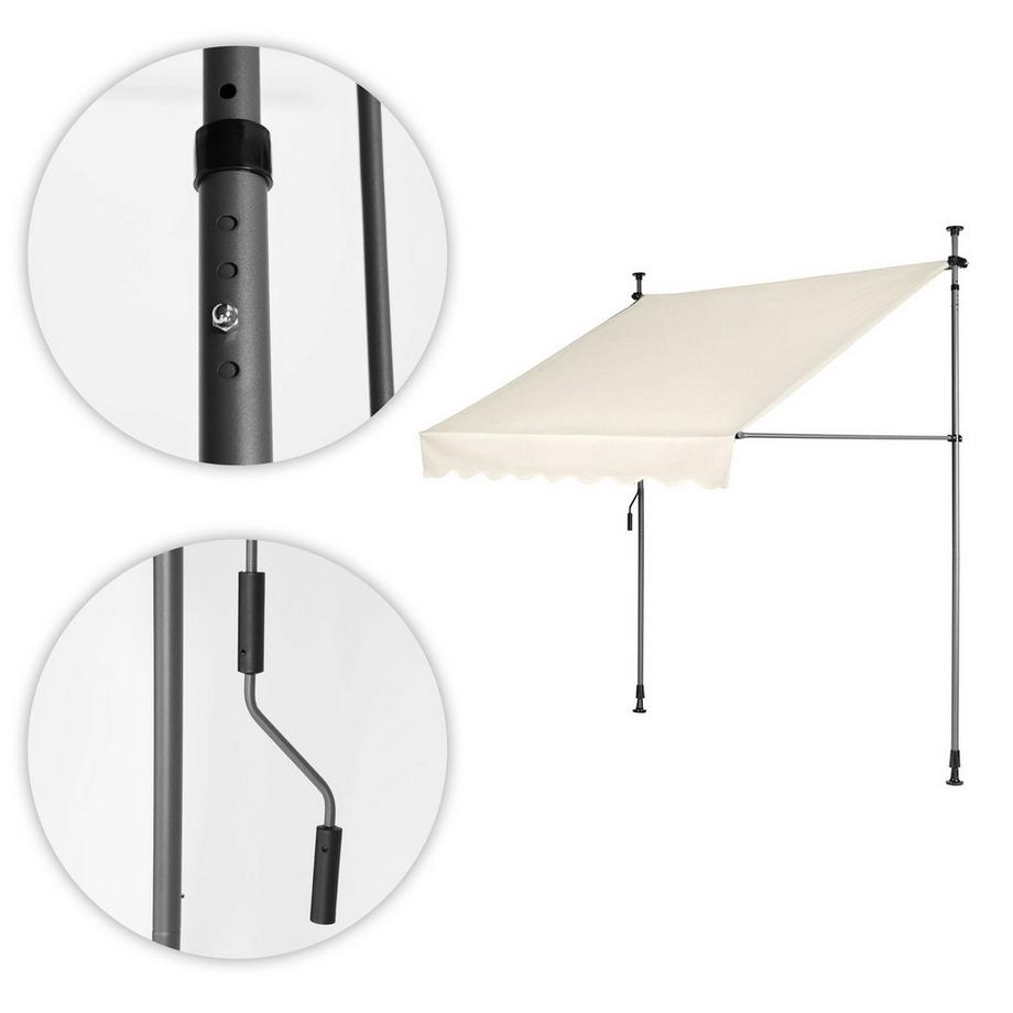 Northix Balkon-Sonnenschutz-Markise mit Höhenverstellung, wasserdicht mit Handkurbel Beige MultiGarden  