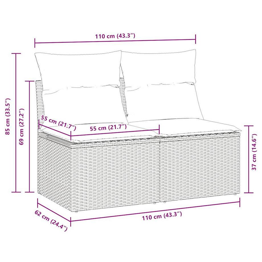 VidaXL Garten sofagarnitur poly-rattan  