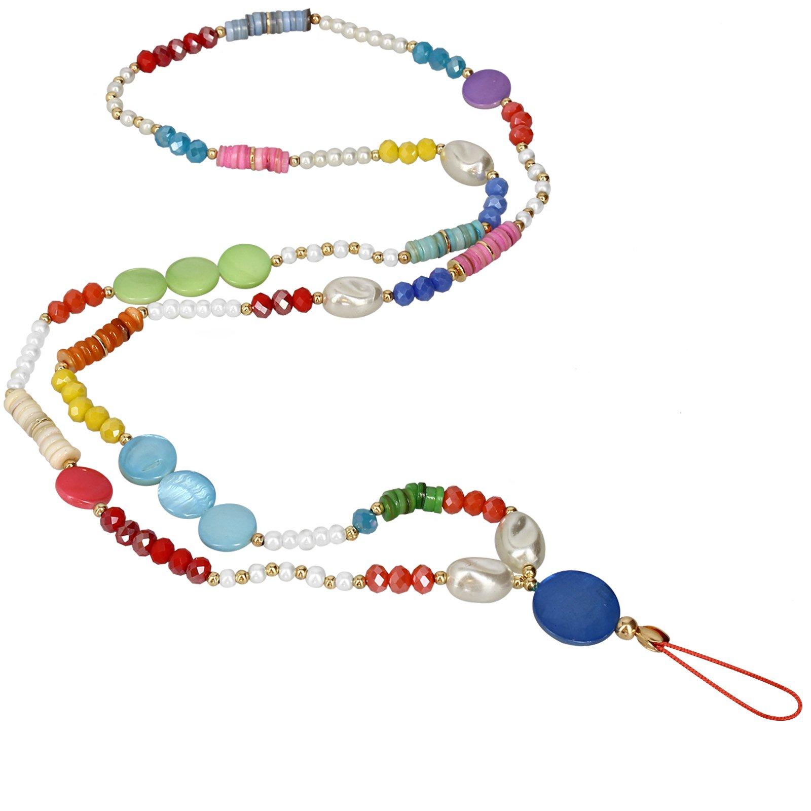 Image of Handykette mit bunten Perlen