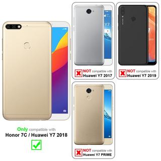 Cadorabo  Hülle für Honor 7C  Huawei Y7 2018 Standfunktion, Kartenfach 