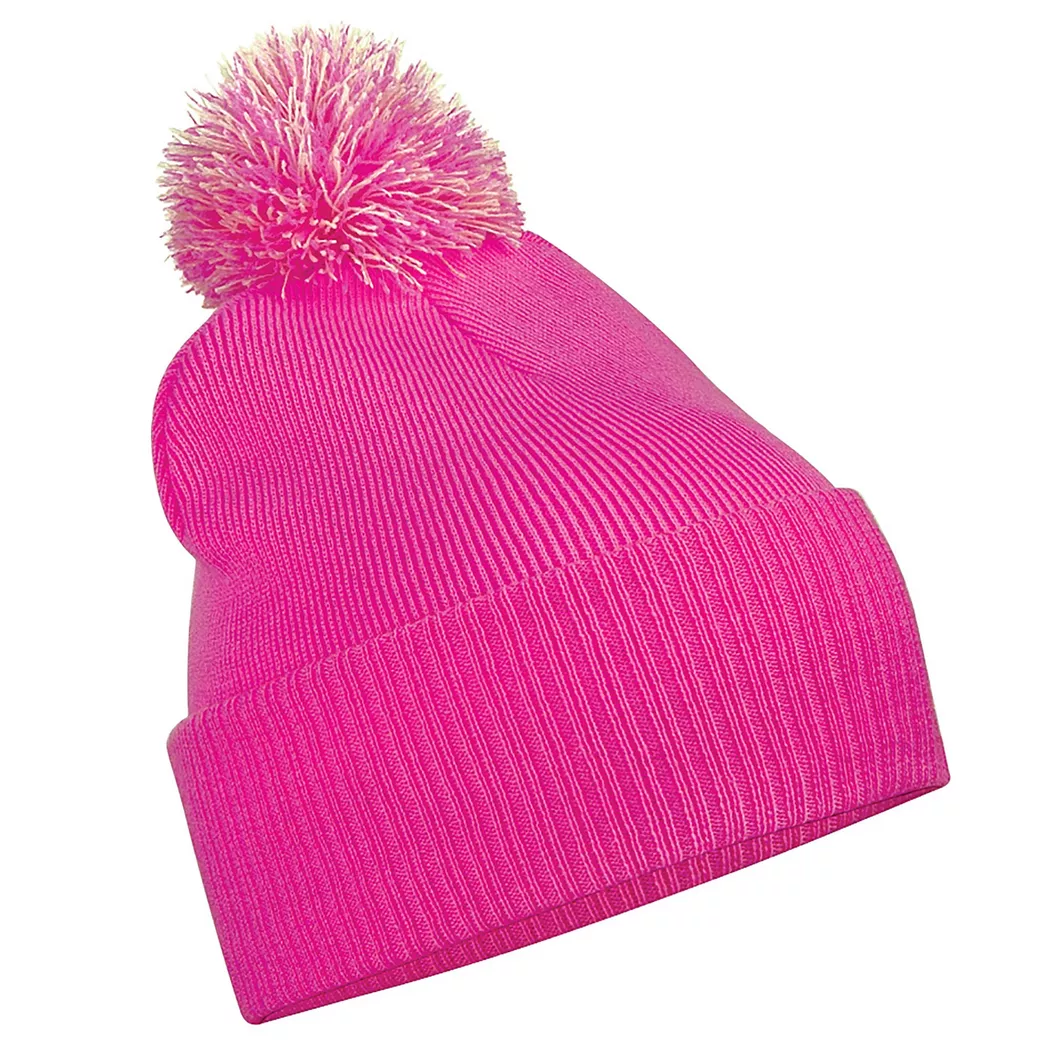 Beechfield - Junior Wintermütze Duo Snowstar Schulbekleidung, One Size, Magenta