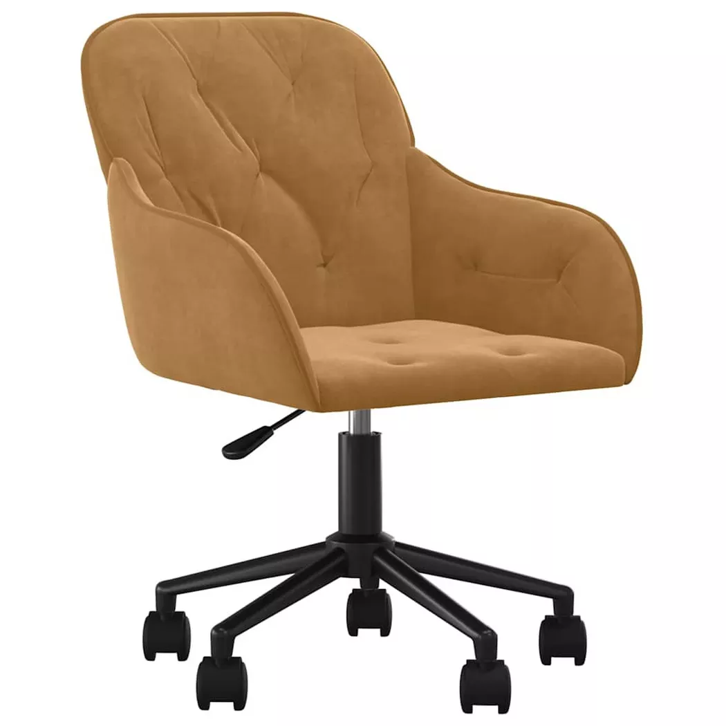 Chaise pivotante de bureau Marron Velours Vidaxl