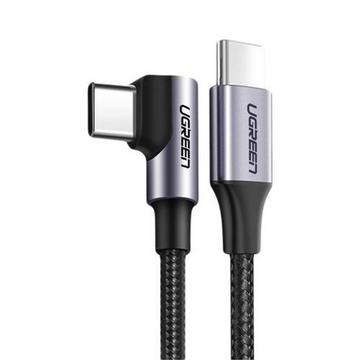 Câble UGREEN USB-C vers SB-C coudé, PD, 60W, 3A, 2m - Gris/noir