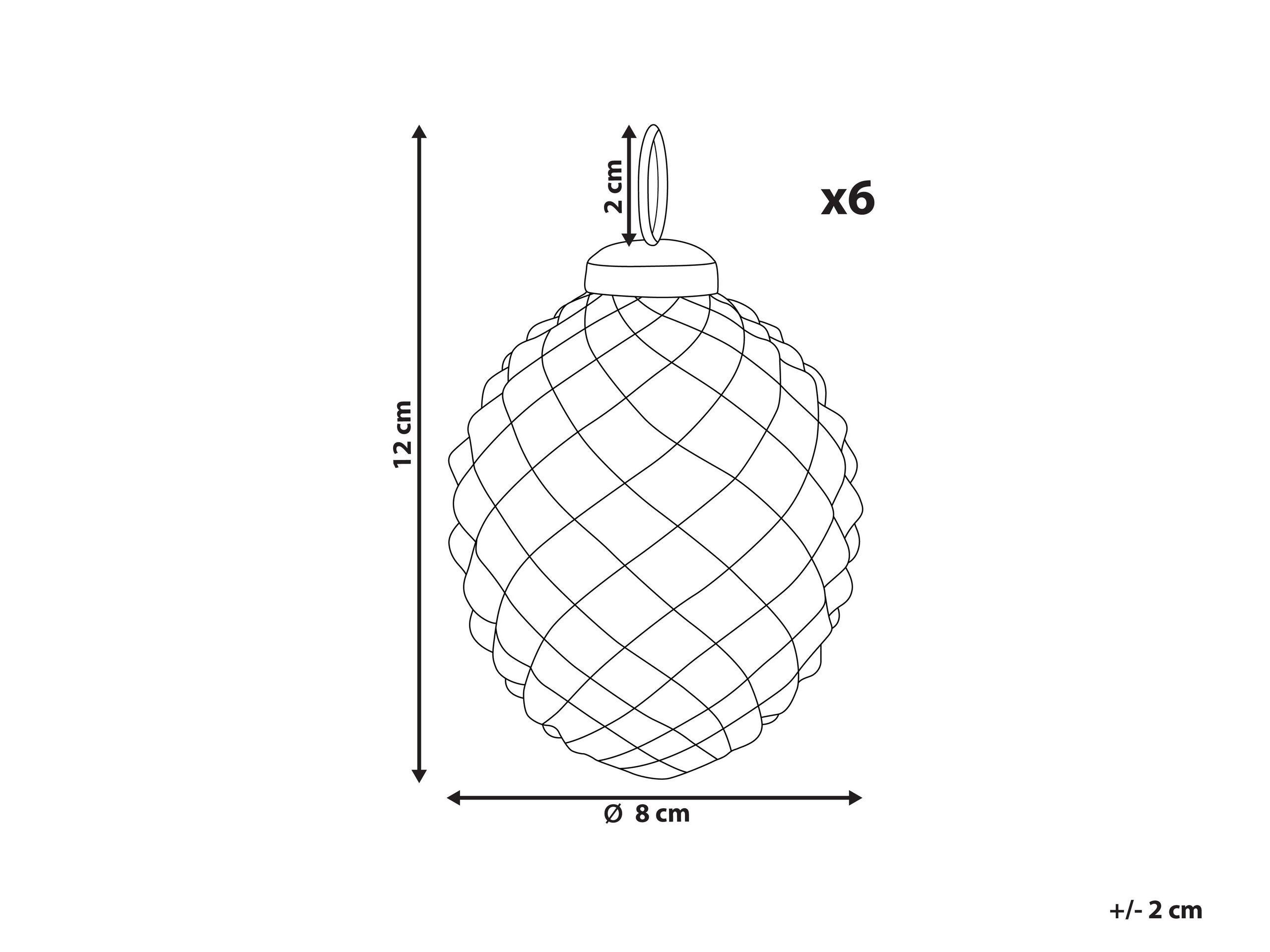 Beliani  Weihnachtsbaumkugeln aus Glas Klassisch LAITON 